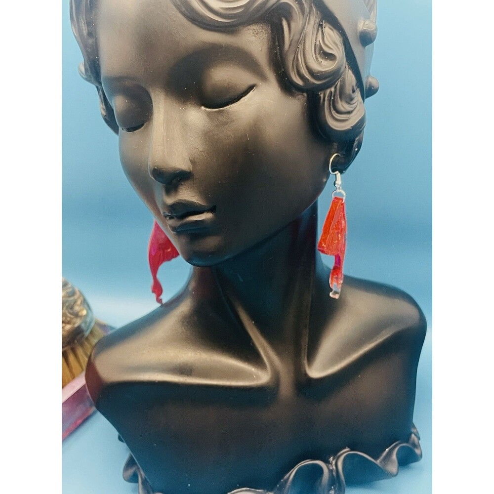 Neon Multicolor Long Butterfly Wing Earrings Hypoallergenic Perfect For Summer!